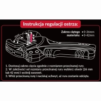 SCHMITH Obcinak nożyce do rur PCV PVC PP 0-42 mm z regulacją SOR-26/42