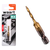 WAART Wiertło gwintujące M4 HSS gwintownik z wiertłem uchwyt HEX W21M784