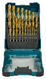 MAKITA Zestaw wierteł do metalu tytanowe HSS-TIN 1-10 mm 19 szt. D-72229