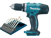 MAKITA Akumulatorowa Wiertarko-wkrętarka 18V 42Nm DDF453Z + wiertła
