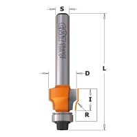 CMT Frez trymujący do drewna fi 12,7x52 mm S6,35 mm R1,6 Z2 RH 807.015.11