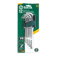 SATA Zestaw 12 kluczy trzpieniowych 6-kąt z kulką długie cal ST09102SJ