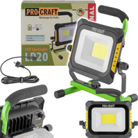 PROCRAFT Reflektor lampa budowlana naświetlacz LED 6000K 230V/20V Body LP20