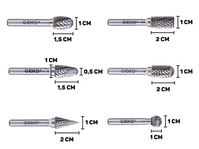 GEKO Zestaw frezów do metalu stali trzpień 6 mm w kasecie 6 szt. G37498