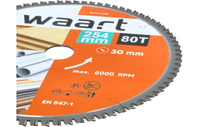 WAART Piła tarcza widiowa do pilarki 254x30 mm 80Z drewno alu metal W23U328