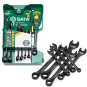SATA Zestaw 7sztuk kluczy płasko-oczkowych z grzechotką 8-17mm CRV ST47530