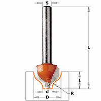 CMT Frez dekoracyjny D fi 25,4x49 mm S=12 R=3,2 Z2 RH 965.503.11