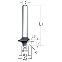 MAKITA Frez profil wklęsły 4R trzpień 6 mm D-09525