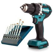 MAKITA Wiertarko-wkrętarka akumulatorowa 18V + zestaw wierteł DDF484Z
