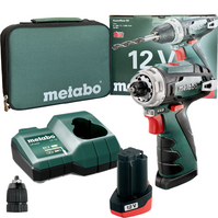 METABO Wiertarko-wkrętarka 12V 34Nm PowerMaxx BS 1x2,0Ah + torba 600079500