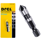 DREL Wiertło pogłębiacz fazownik do drewna metalu 8 mm uchwyt HEX 1/4 1008