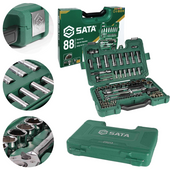 SATA Zestaw kluczy nasadowych dwie grzechotki 1/2" 1/4" 88 sztuk 09013