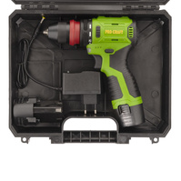 PROCRAFT Wiertarko-wkrętarka akumulatorowa 22Nm 12V 2x2Ah  WALIZKA PA12PRO