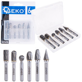 GEKO Zestaw frezów do metalu stali trzpień 6 mm w kasecie 6 szt. G37498