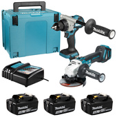 MAKITA Zestaw 18V wkrętarka DDF492 + szlifierka DGA513 aku 3x5Ah DLX2544TJ