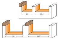 CMT Frez do płaszczyzn 19 mm trzpień 8 mm RH + łożysko Z2 952.001.11B