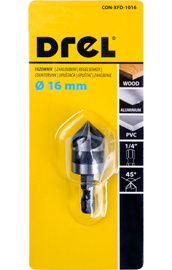 DREL Wiertło pogłębiacz fazownik do drewna metalu 16 mm uchwyt HEX 1/4 1016