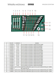 SATA Zestaw 19 kluczy płasko-oczkowych z grzechotką metr. ST09908
