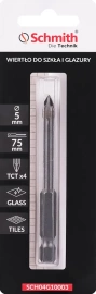 SCHMITH Wiertło do szkła glazury ceramiki 5x75 mm HEX 1/4" SCH04G10003