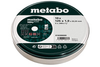 METABO Tarcza tnąca do cięcia metalu INOX stal 125x1,0 10 sztuk 616399000