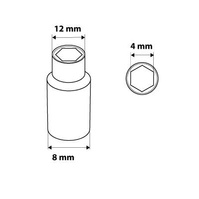 NEO Nasadka sześciokątna długa 1/4" 4 mm 08-487