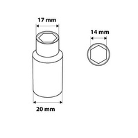 NEO Nasadka sześciokątna długa 1/4" 14 mm 08-499