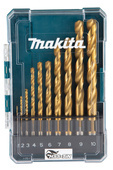 MAKITA Wiertła do metalu HSS-TIN 1-10 mm 10 szt. zestaw D-72849