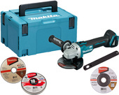 MAKITA Szlifierka kątowa 125mm 18V DGA504ZJ + zestaw tarcz Inox D-18770