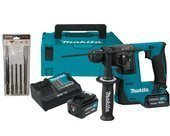 MAKITA Akum. młotowiertarka 12V 2x4,0Ah HR140DSMJ + zestaw wierteł dłut 5el