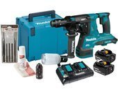 MAKITA Młotowiertarka SDS+ 2x18V DHR283T2JU + zestaw wierteł dłut 5 el.