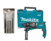 MAKITA Młotowiertarka SDS+ 800W HR2631F + zestaw wierteł dłut 5 el.