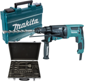 MAKITA Młotowiertarka SDS+ 800W HR2631FT + zestaw wierteł dłut 17 el.