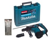 MAKITA Młotowiertarka SDS+ z kuciem HR2811FT + zestaw wierteł dłut 5 el.