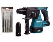 MAKITA Młotowiertarka akumulatorowa SDS+ 18V 2J DHR243Z + wiertła zestaw