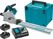 MAKITA Pilarka zagłębiarka 2x18V 2x5,0Ah DSP600ZJ + szyna 1,5m + DC18RC