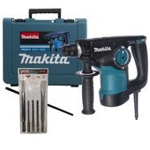 MAKITA Sieciowa młotowiertarka 800 W SDS+ HR2810 + wiertła