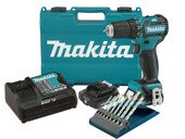 MAKITA Wiertarko-wkrętarka 12V 2x2,0Ah DF332DSAE + zestaw wierteł 8 szt.