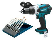 MAKITA Wiertarko-wkrętarka 18V 2-biegi DDF458Z + zestaw wierteł 8 szt.