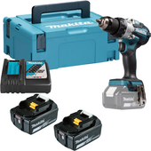 MAKITA Wiertarko wkrętarka udarowa 18V 2x5,0Ah + walizka Makpac DHP489RTJ