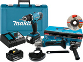 MAKITA Wkrętarka 18V 2x 3,0Ah + DGA452Z DDF453RFE