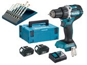 MAKITA Wkrętarka 18V 2x3,0Ah + wiertła DDF484RFJ