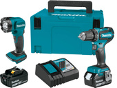 MAKITA Zestaw wkrętarka 18V DDF485 2x3Ah + DML815