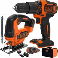 BLACK&DECKER Zestaw combo 18V wkrętarka wyrzynarka BCK22S1S