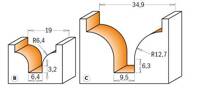 CMT Frez HM profilowy B fi 19x51 mm S=12,7 R=6,4 Z2 RH 865.903.11