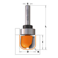 CMT Frez do korytek i czasz z łożyskiem D=19 I=16 L=54 S=6 R=6,4 751.002.11
