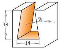 CMT Frez do połączeń jaskółczy ogon 14x60 mm 12 mm Z1 RH 522.140.11