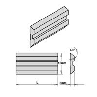 CMT Nóż strugający Centrolock 180 mm KS3.180.01