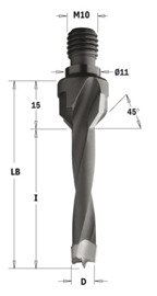 CMT WIERTŁO Z GWINTEM 8/30/45/M10/11X4 327.080.11