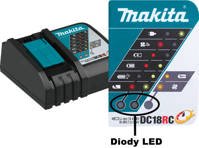 MAKITA 2x akumulator BL1860 6,0Ah + DC18RC zestaw 198116-4