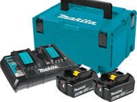 MAKITA 2x akumulator BL1860 6,0Ah + DC18RD zestaw 198077-8